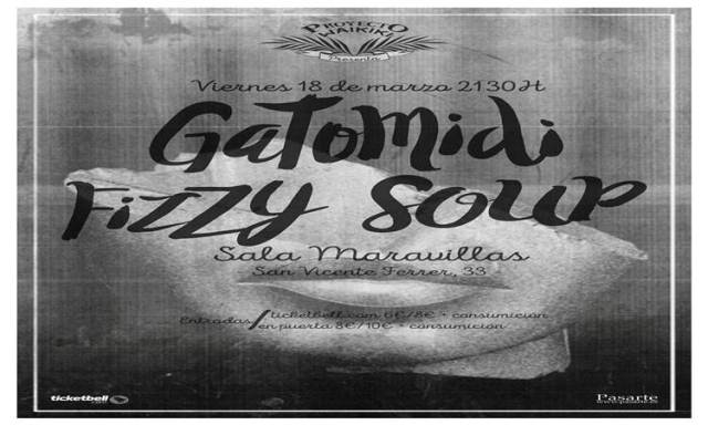 Viernes 18 Proyecto Waikiki en la Sala Maravillas con Gatomidi y Fizzysoup.