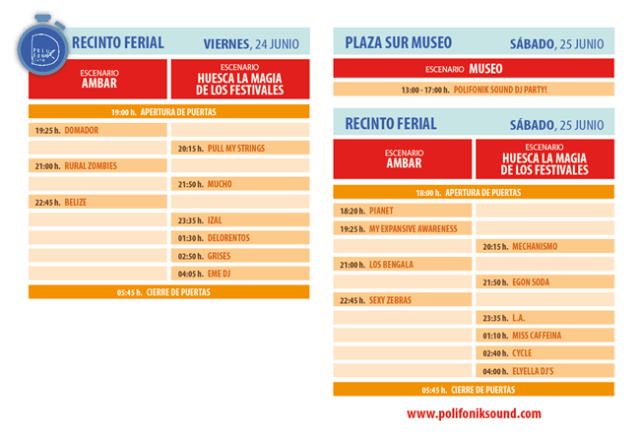 Horarios Polifonik Sound.