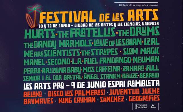 Cartel por días del festival Les Arts