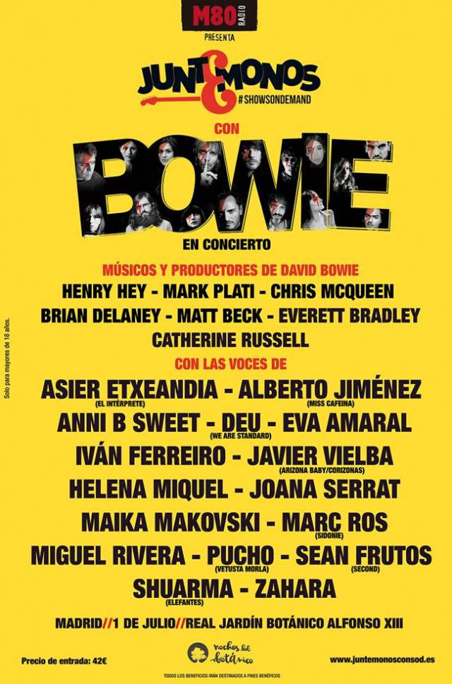 Cartel definitvo de Juntémonos con Bowie en Madrid.