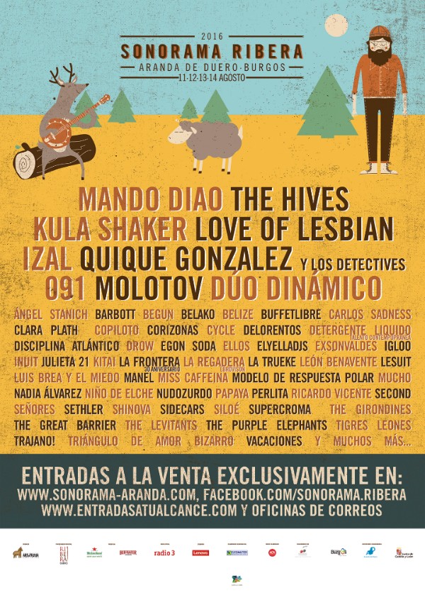 Cartel para la edición 2016 del festival Sonorama Ribera.