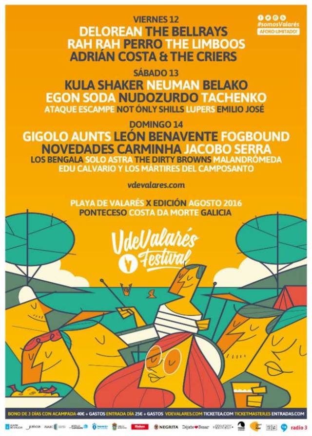 Cartel por días del festival V de Valarés