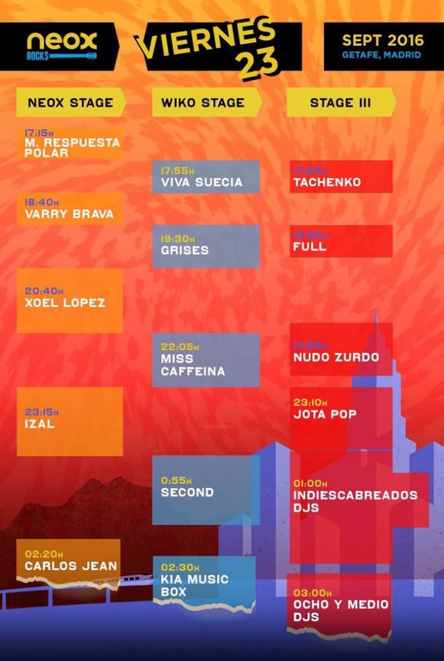 Horarios viernes Neox Rocks