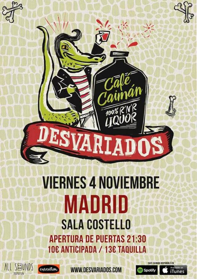 Desvariados en concierto en la Sala Costello.