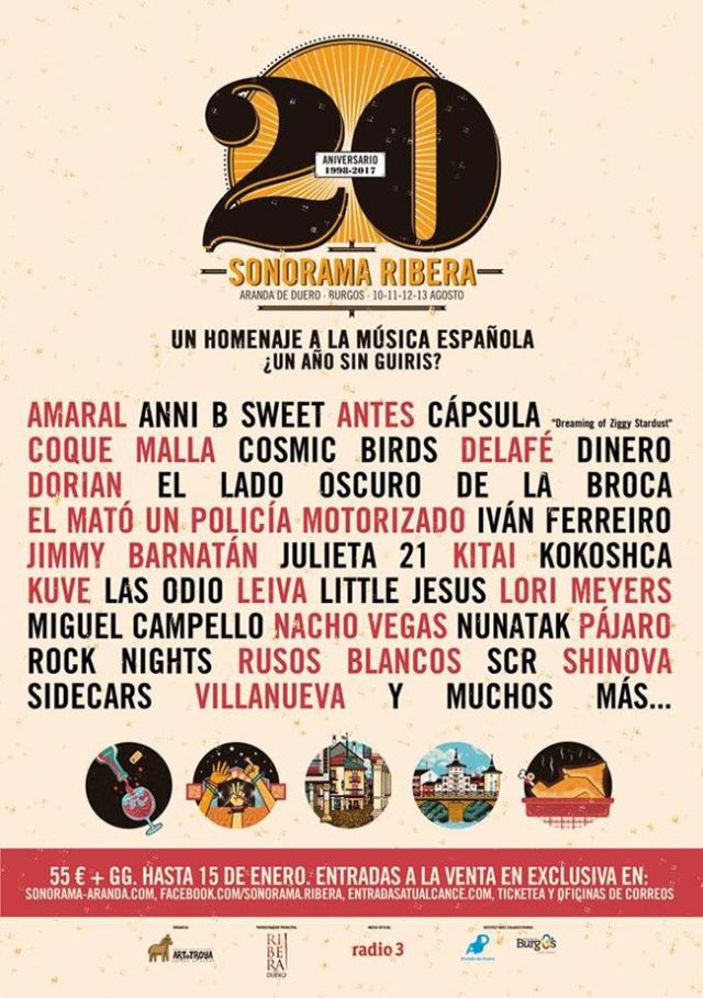 Cartel del Sonorama Ribera 20