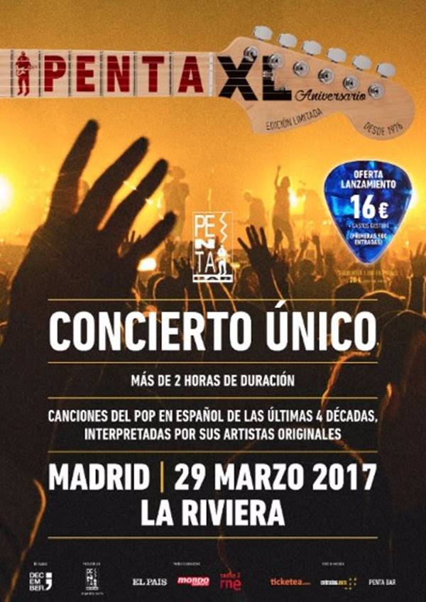 Cartel concierto 40 aniversario de El Penta