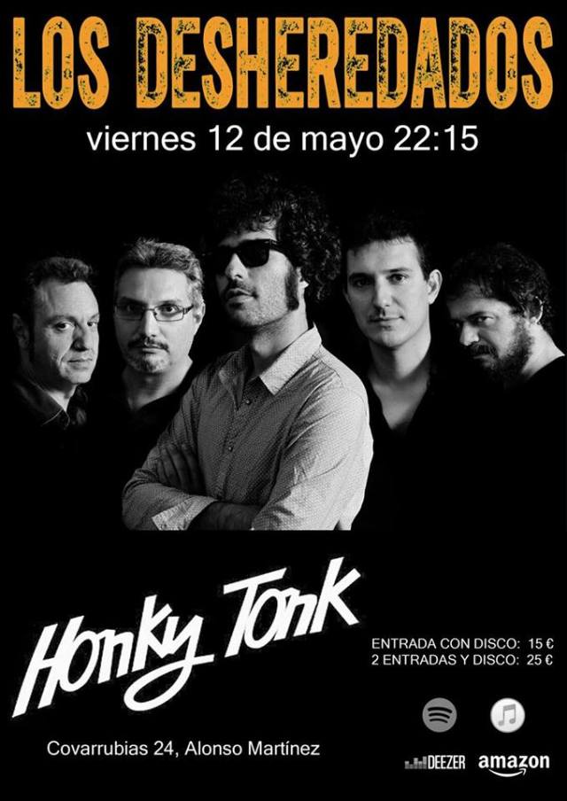 Los Desheredados estarán en Madrid el 12 de Mayo