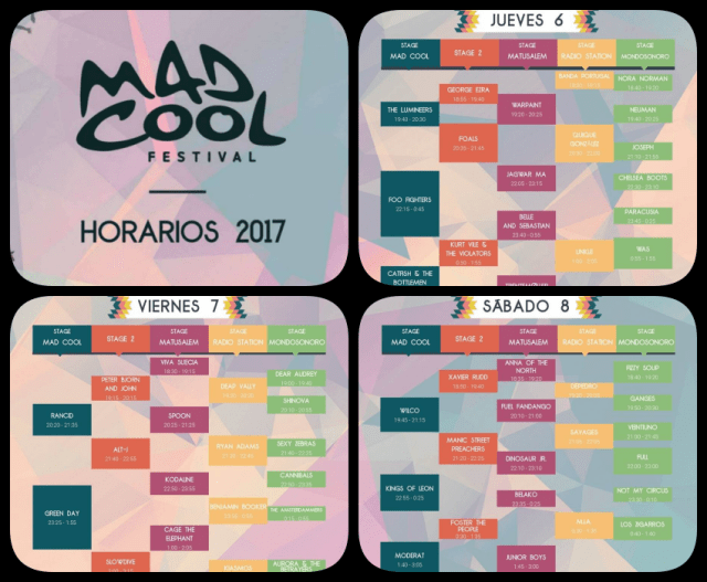 Horarios Mad Cool