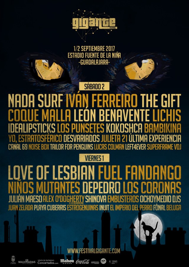 Cartel por días del Festival Gigante 2017