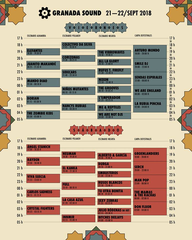 Horarios Granada Sound